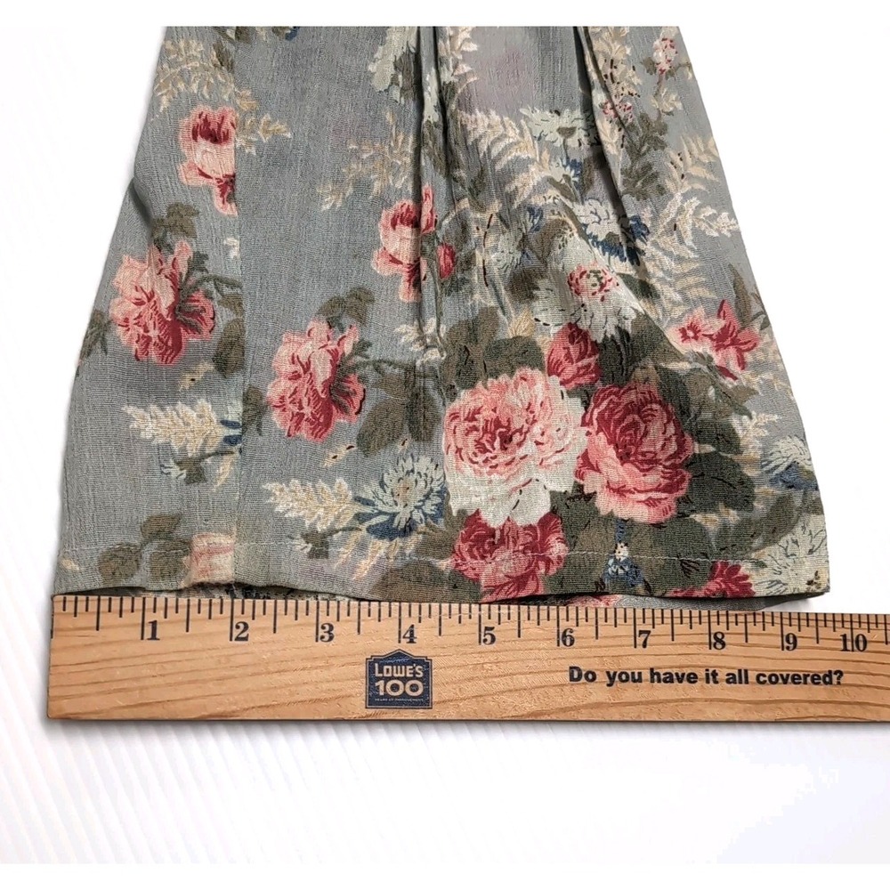Denim & Supply Ralph Lauren Babydoll Mini Dress L Green Floral Pockets Prairie - Picture 8 of 14